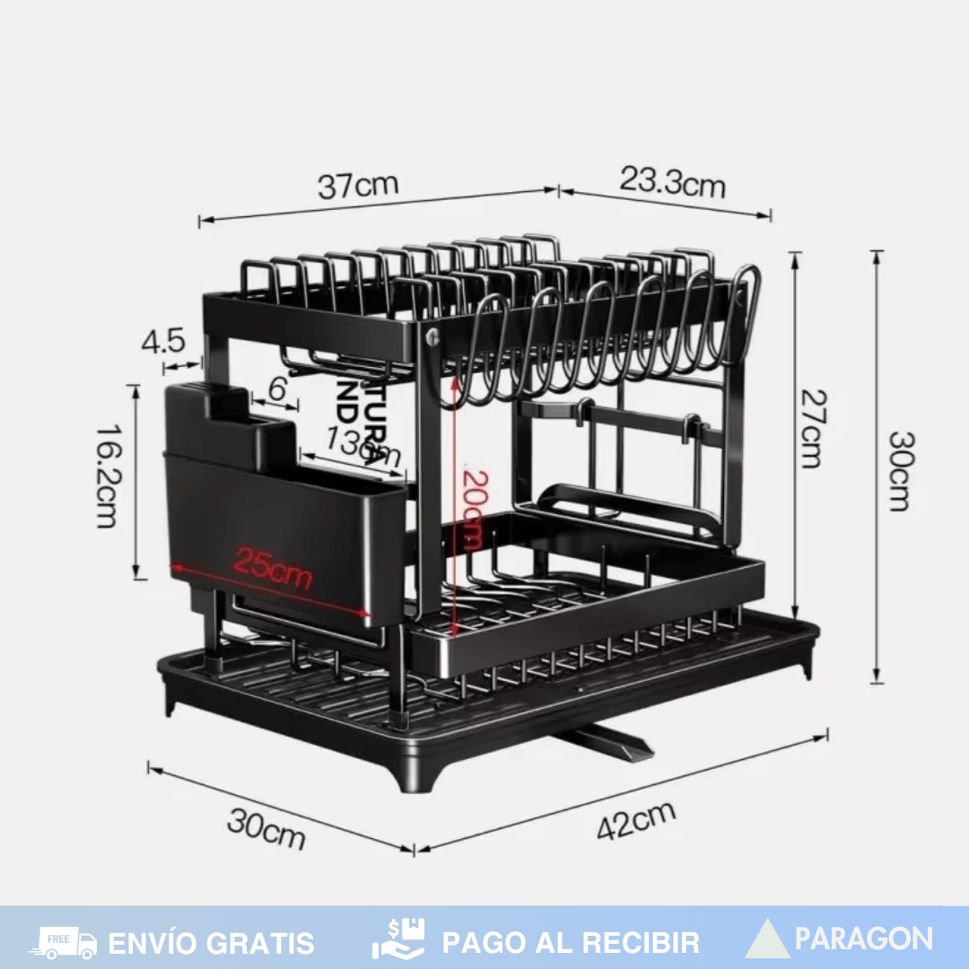 ESCURRIDOR DE PLATOS 2 NIVELES - PREMIUM