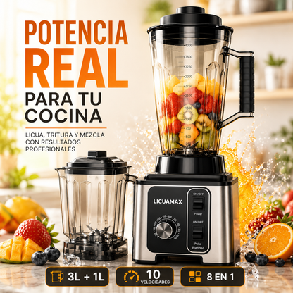 LICUAMAX PRO MULTIFUNCIONAL 8 EN 1 + RECETARIO Y REGALO SORPRESA