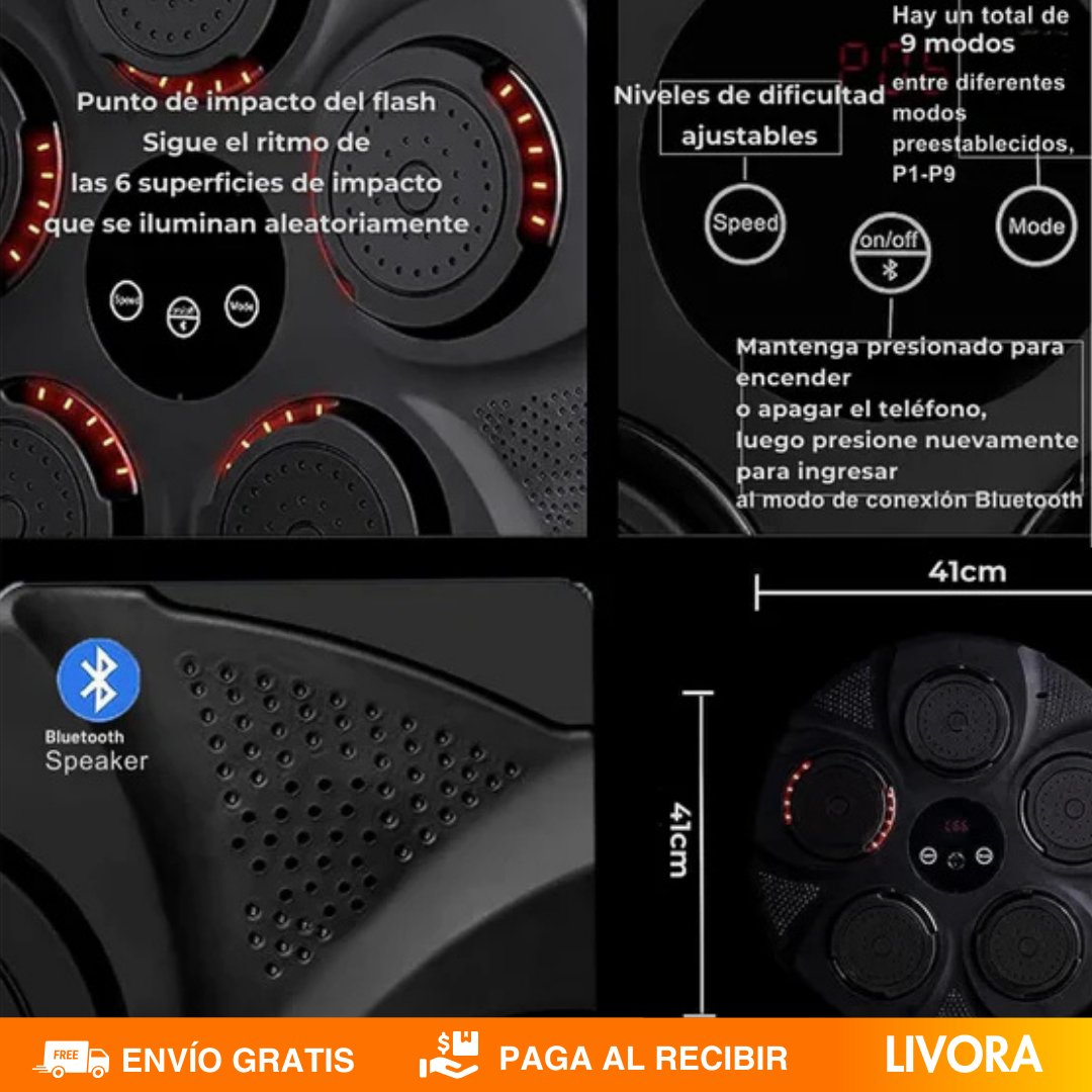 Maquina de Boxeo Bluetooth + Guantes l Calidad Premium