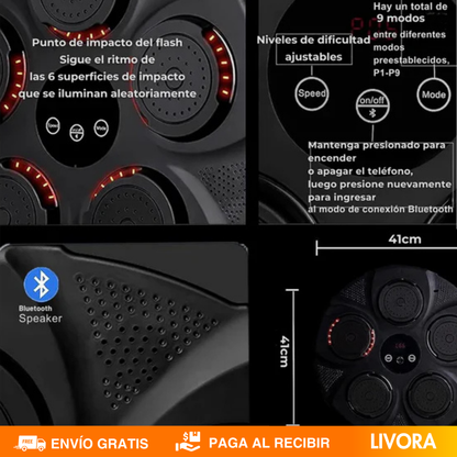 Maquina de Boxeo Bluetooth + Guantes l Calidad Premium