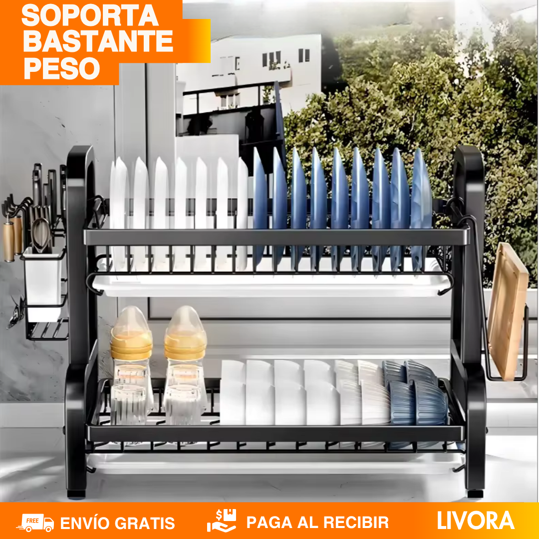 ESCURRIDOR DE PLATOS 2 NIVELES - PREMIUM