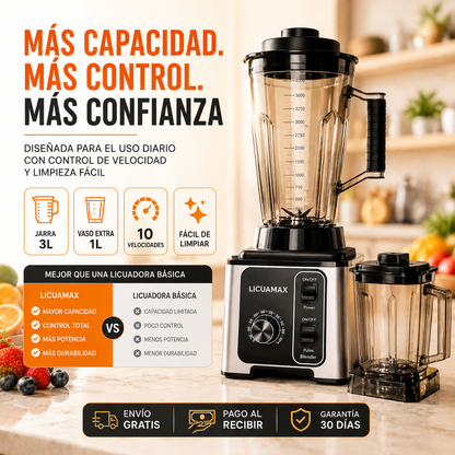 LICUAMAX PRO MULTIFUNCIONAL 8 EN 1 + RECETARIO Y REGALO SORPRESA
