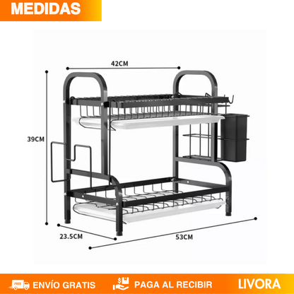 ESCURRIDOR DE PLATOS 2 NIVELES - PREMIUM